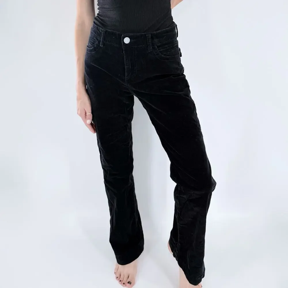 Kut from the Kloth Black Corduroy Straight Leg Pants Soft Stretch Size 12